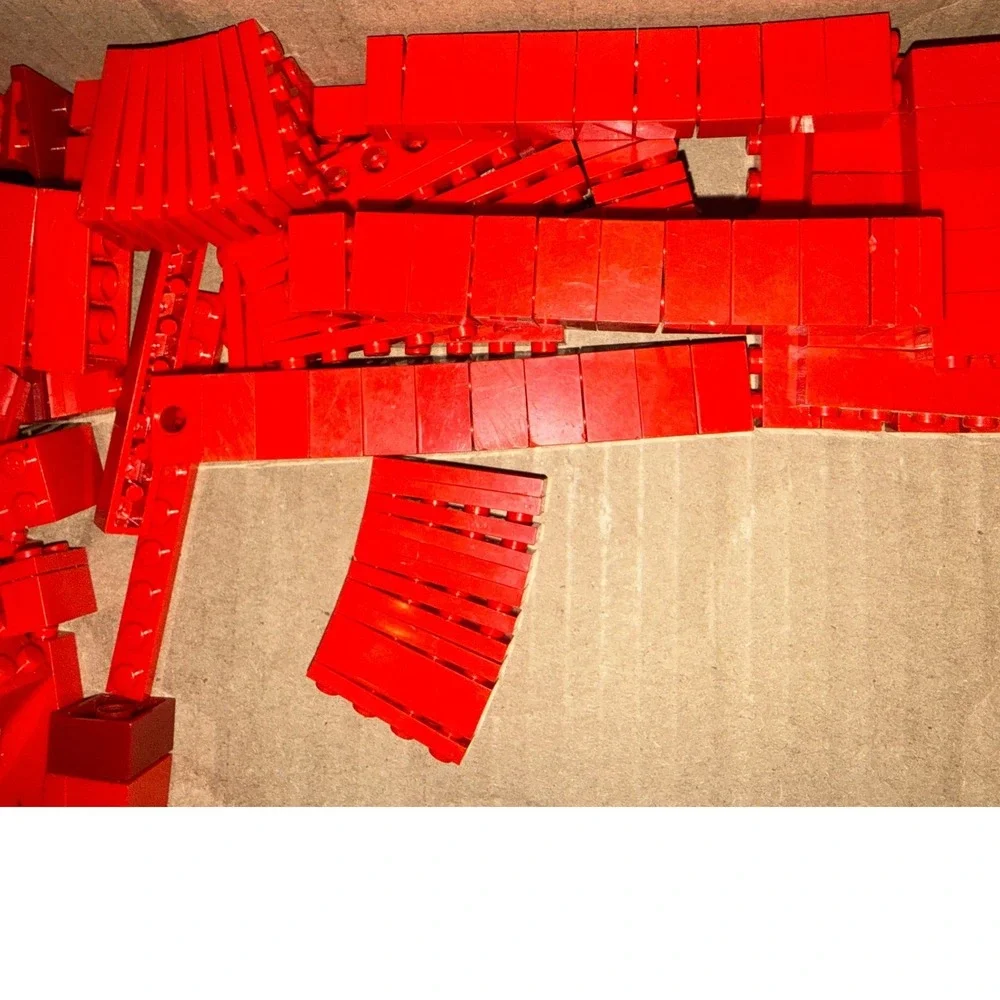 LEGO‎ Red Bulk Brick Lot Assorted Pieces Plates Bricks 13.5oz Mixed Parts